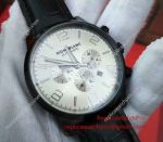 Fake Mont Blanc Timewalker White Chronograph Watch Black Leather Band